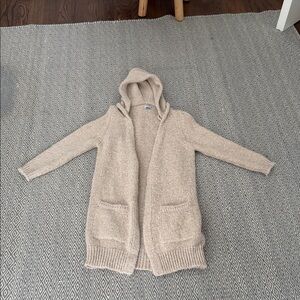 Mayoral Beige Hooded Kids Cardigan